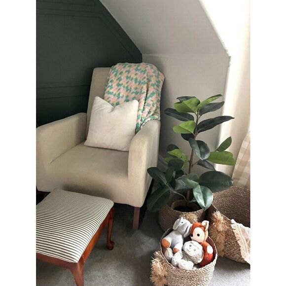 Vintage Hand Knit Baby Blanket 50.5” x 40” - Picture 6 of 6